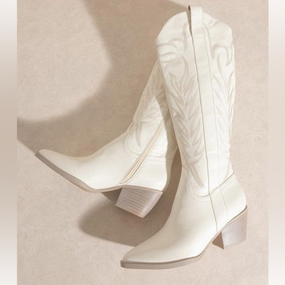 Western White Cowboy Boots